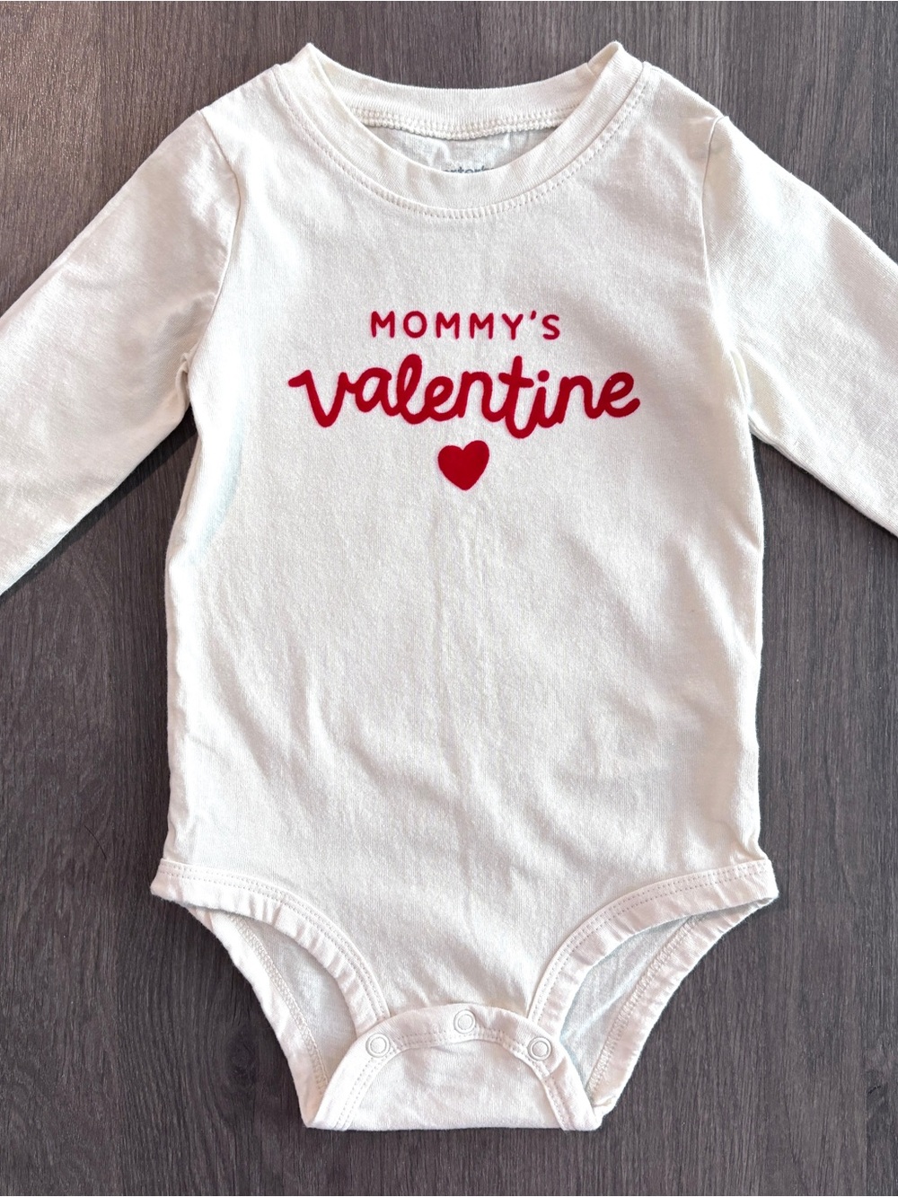 Carter’s Baby Mommy's Valentine Long-Sleeve Graphic Bodysuit Cream 18m